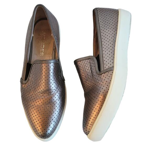 J/Slides Metallic Perforated Pointed Toe Slides Slip on Sneakers Size 6 - Picture 1 of 9